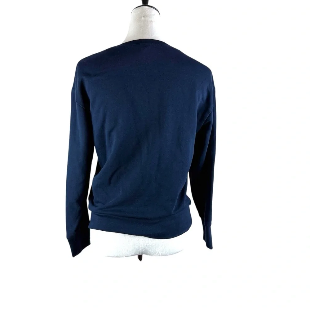 J. Crew Women’s Navy Sweatshirt with Red Floral Appliqué Size‎ S